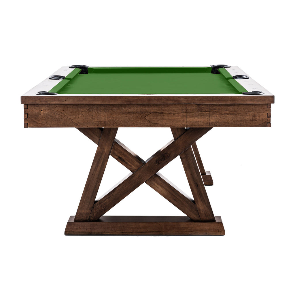 Laredo Pool Table end of table with x leg design