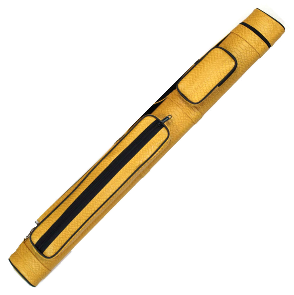 Pool Cue Case Yellow with Black zippers